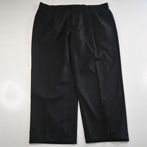 Pronto Uomo 40x28 Black 100% Wool Pleated Cuffed Mens Pants